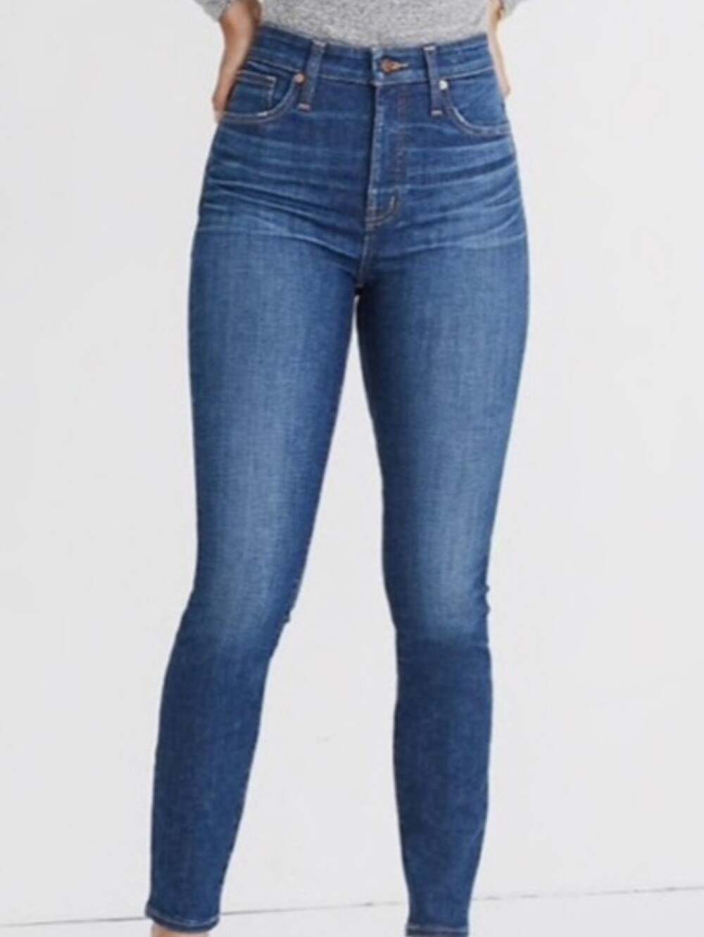 Madewell Dark Blue 9" Mid-Rise Skinny Leg Jeans